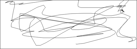A line that seems to be randomly wandering over the screen